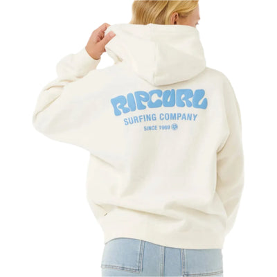 Rip Curl Surf Puff Heritage Hoodie - Bone/Bright Blue