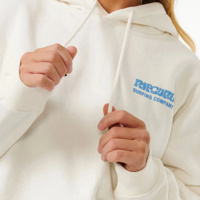 Rip Curl Surf Puff Heritage Hoodie - Bone/Bright Blue