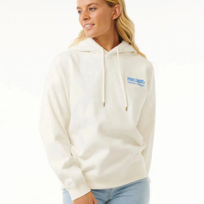 Rip Curl Surf Puff Heritage Hoodie - Bone/Bright Blue