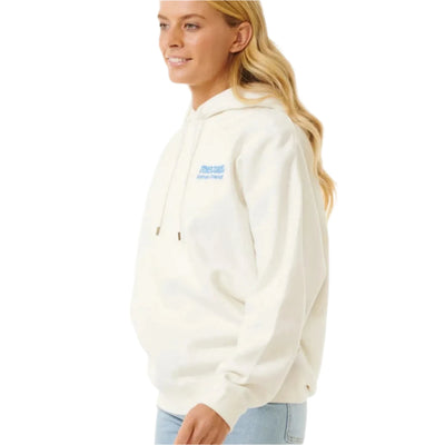 Rip Curl Surf Puff Heritage Hoodie - Bone/Bright Blue