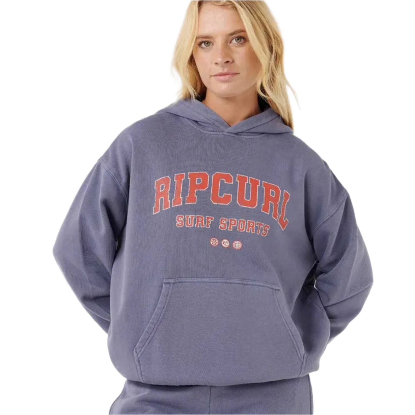 Rip Curl Varsity Sports Oversized Hoodie - Blue/Grey
