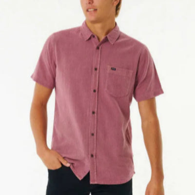 Rip Curl Washed Short Sleeve Shirt - Mauve