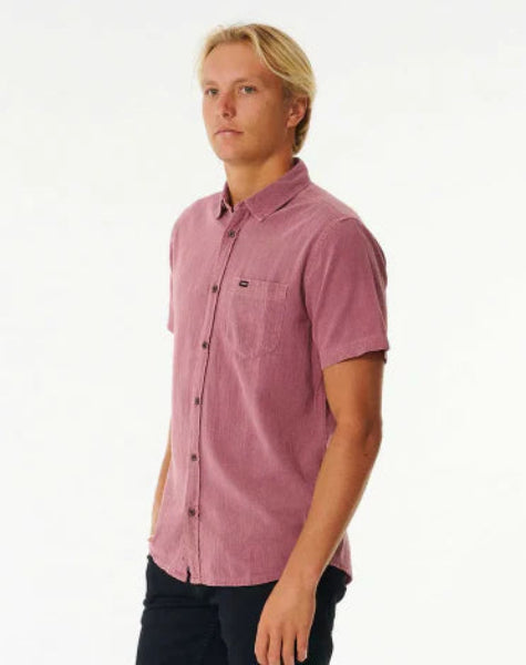 Rip Curl Washed Short Sleeve Shirt - Mauve