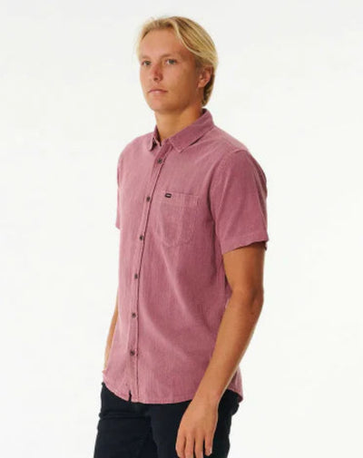 Rip Curl Washed Short Sleeve Shirt - Mauve