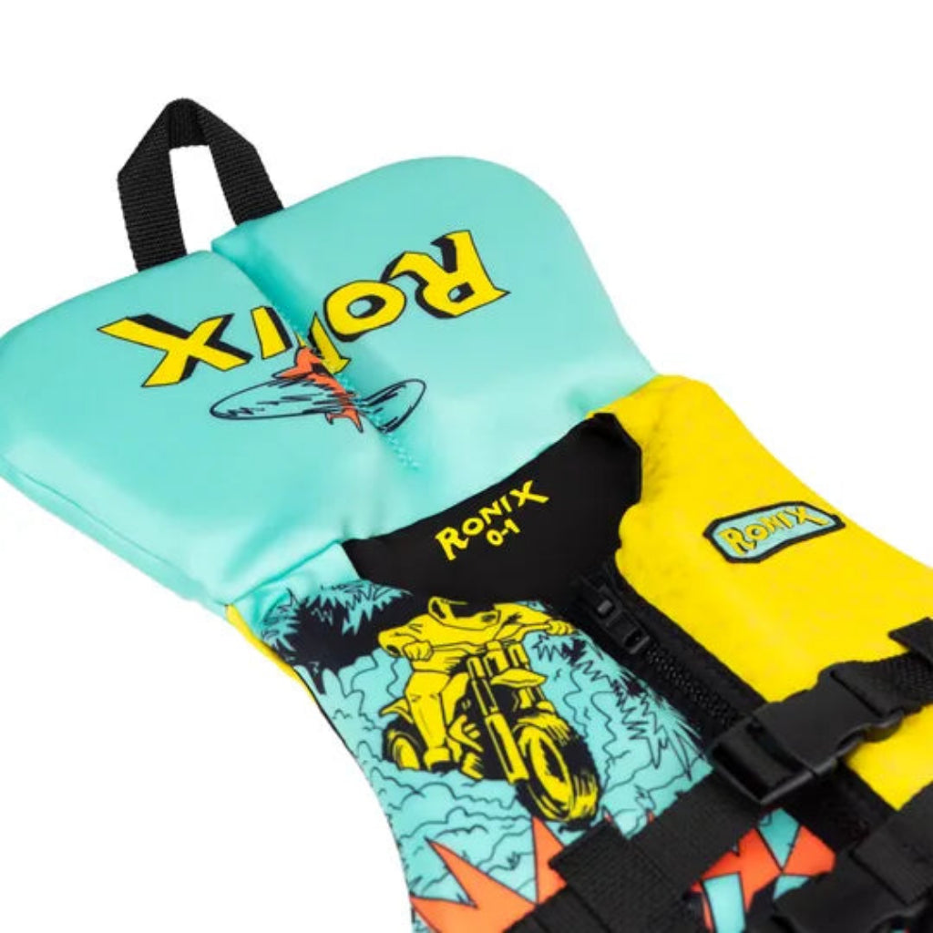Ronix Junior Boys Vision Collar Life Jacket - Blue/Orange/Yellow