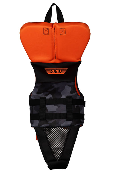 Ronix Neptune Toddler Collar Life Jacket - Black Camo/Orange