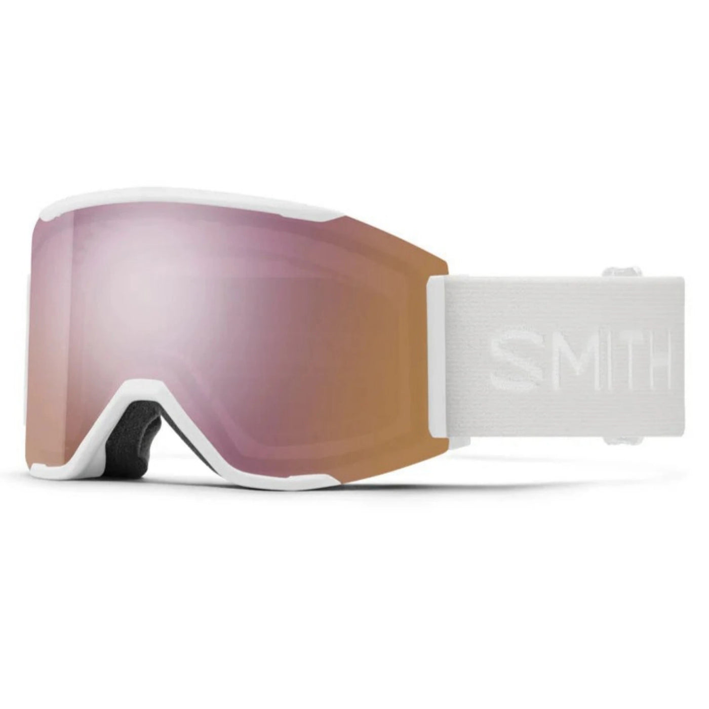 Smith Squad Mag - White Vapor, Chromapop Everyday Rose Gold Mirror Lens (Medium/Large)