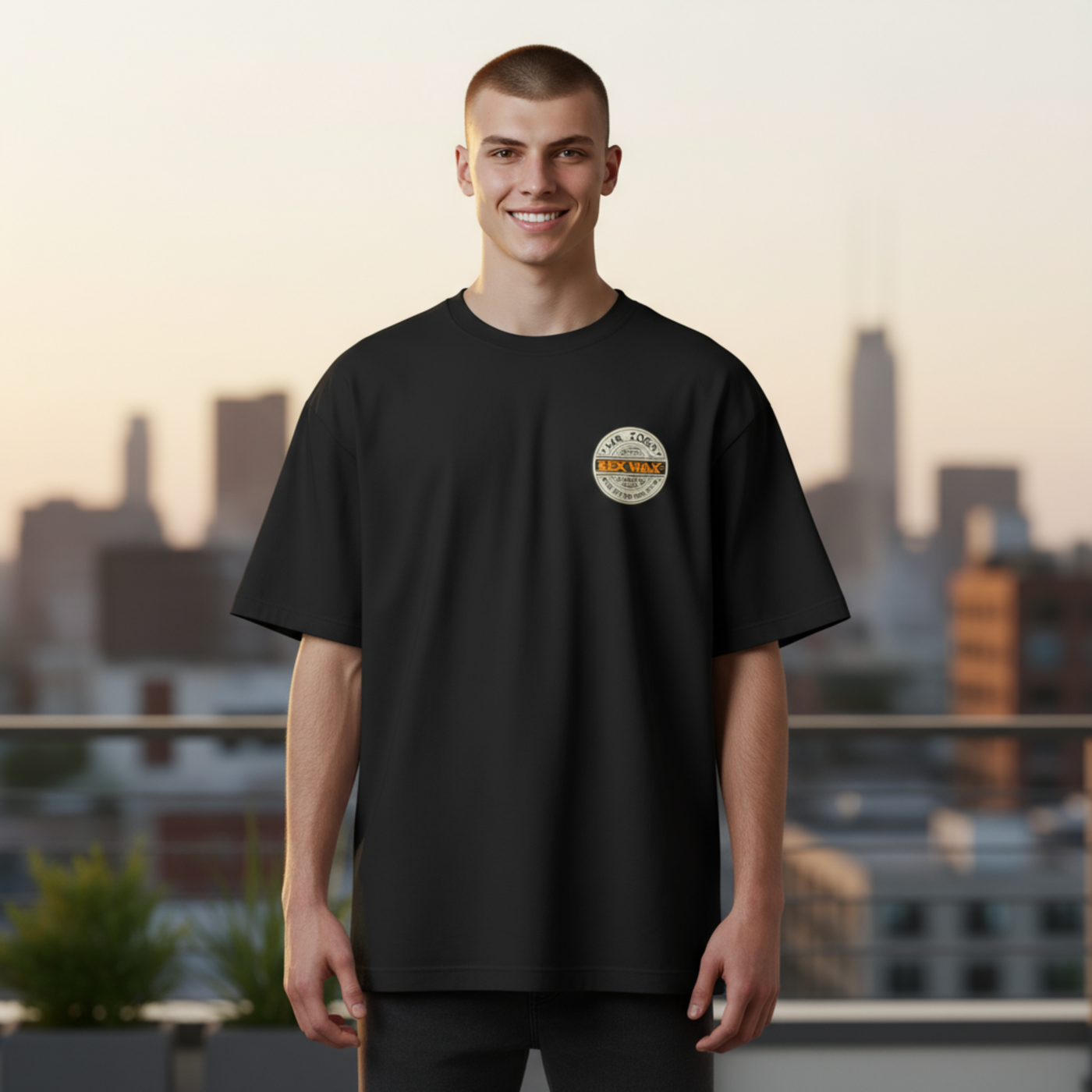 Sex Wax Fade Orange Tee - Black