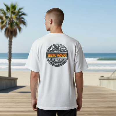 Sex Wax Fade Orange Tee - White