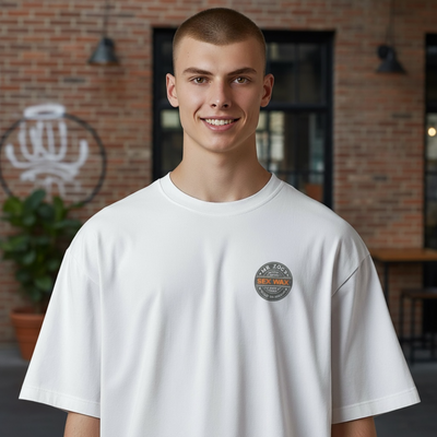 Sex Wax Fade Orange Tee - White 