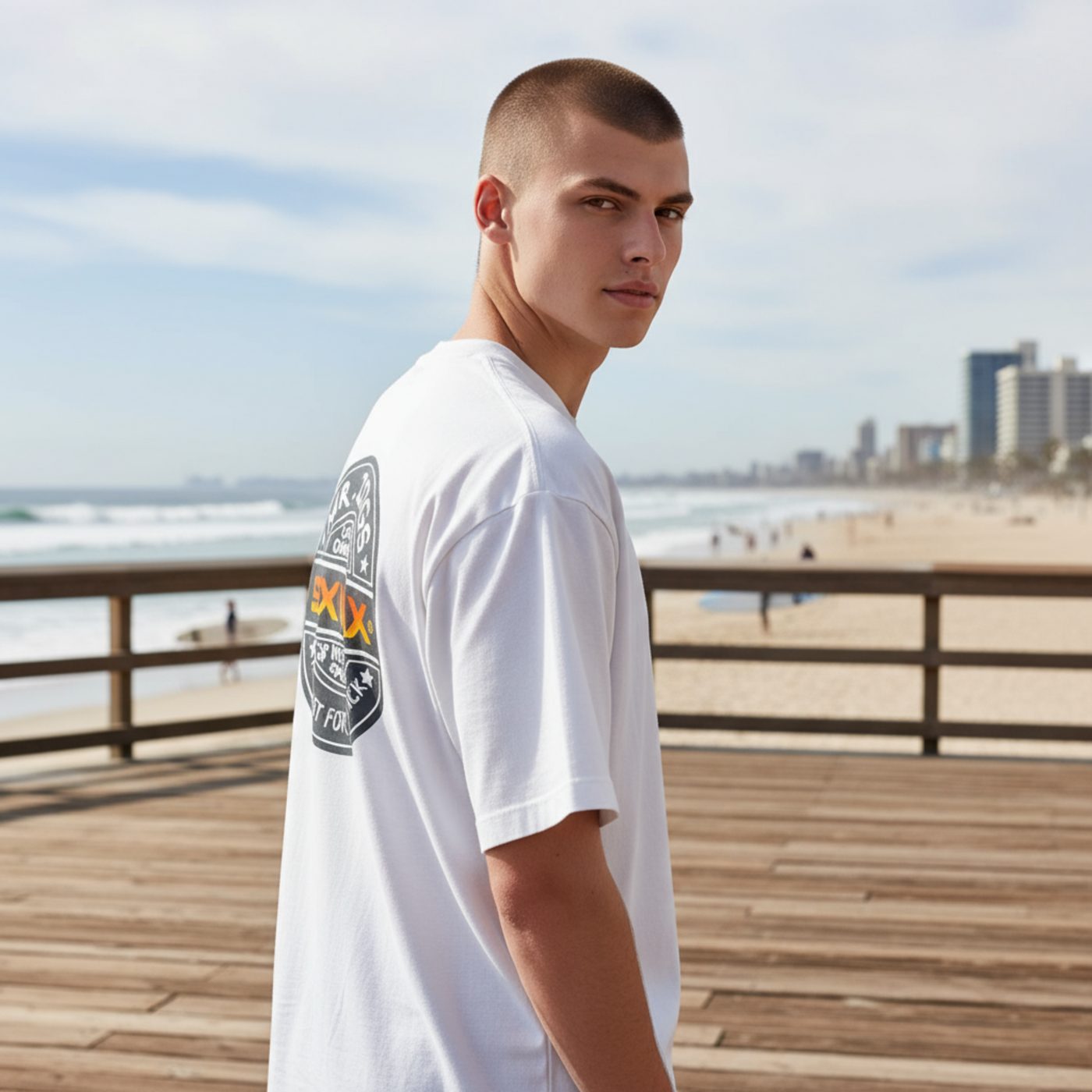 Sex Wax Fade Orange Tee - White