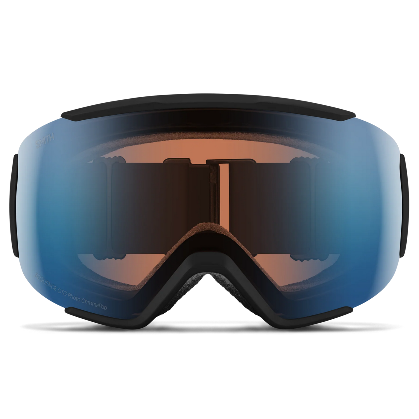 Smith Sequence Over-The-Glasses, Low Bridge Fit - Black, Chromapop Pro Photochromic Blue Mirror (Medium)