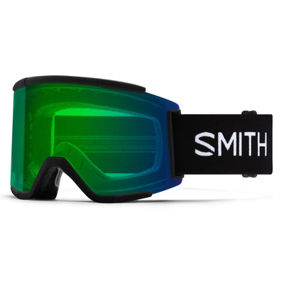 Smith Squad XL Low Bridge Fit - Black, Chromapop Everyday Green Mirror Lens (Medium/Large)