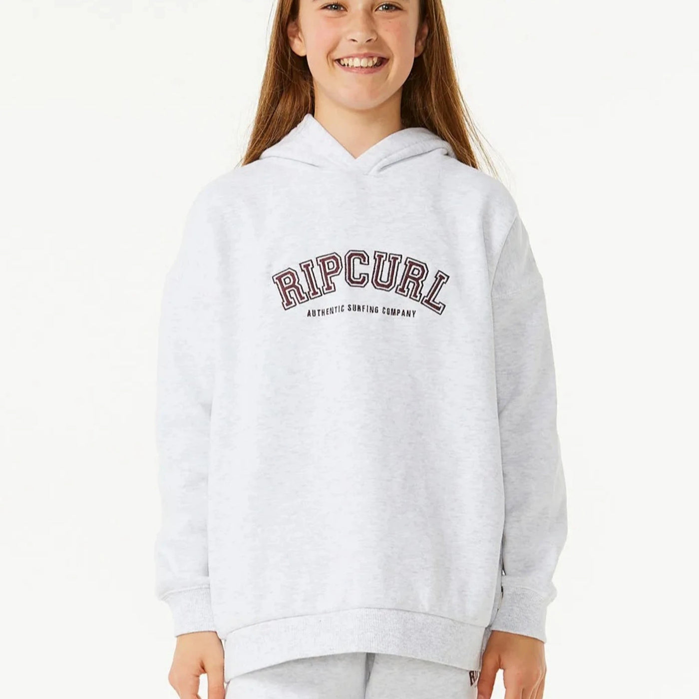 Rip Curl Girls Varsity Hoodie - Grey Marle/Plum