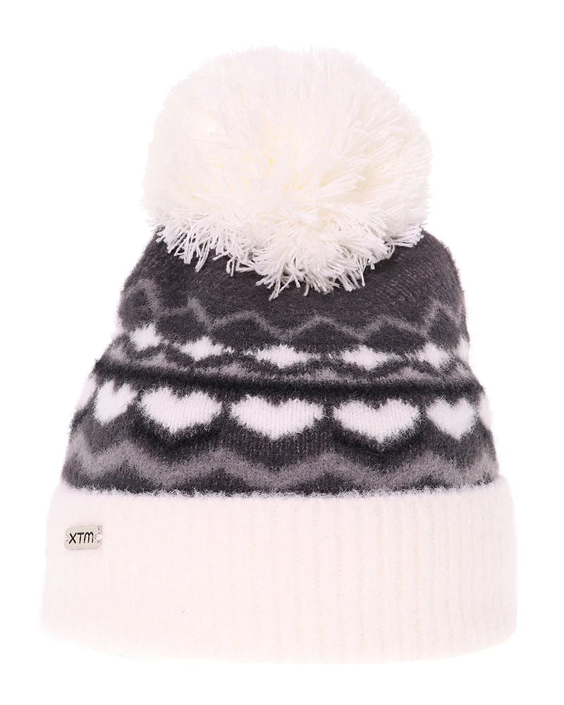 XTM Sophie Beanie - White Dark Grey Marle