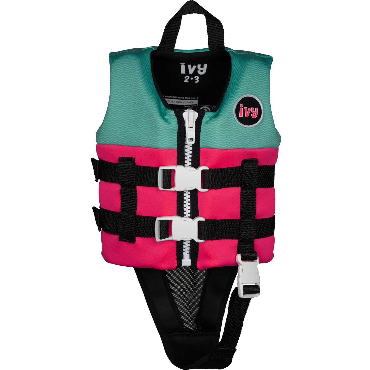 Ivy Junior Girls Life Jacket - Neon Pink/Bright Teal