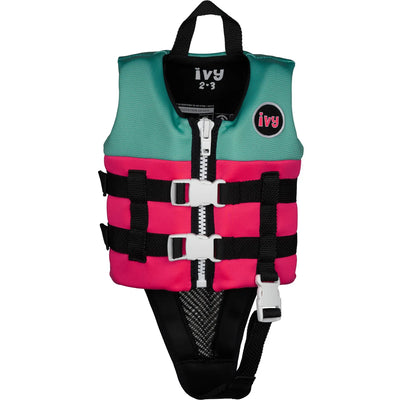 Ivy Junior Girls Life Jacket - Neon Pink/Bright Teal