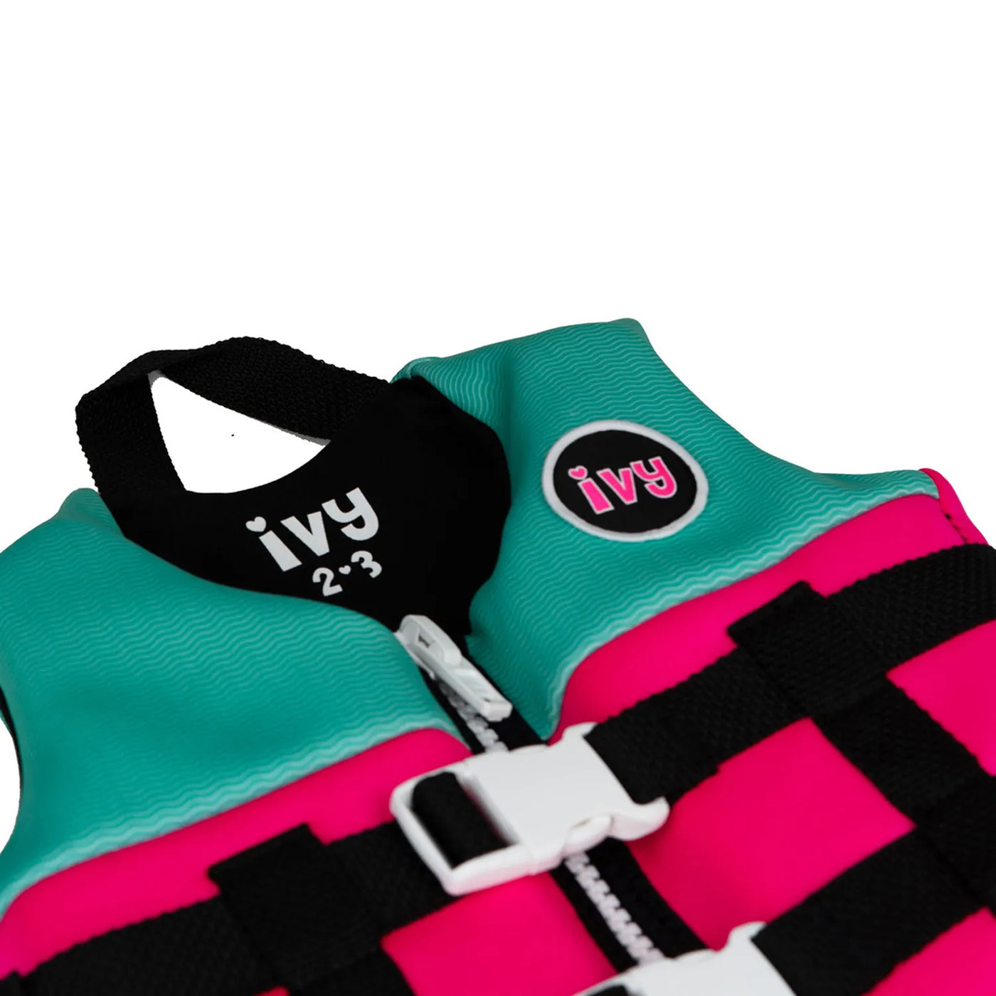 Ivy Junior Girls Life Jacket - Neon Pink/Bright Teal