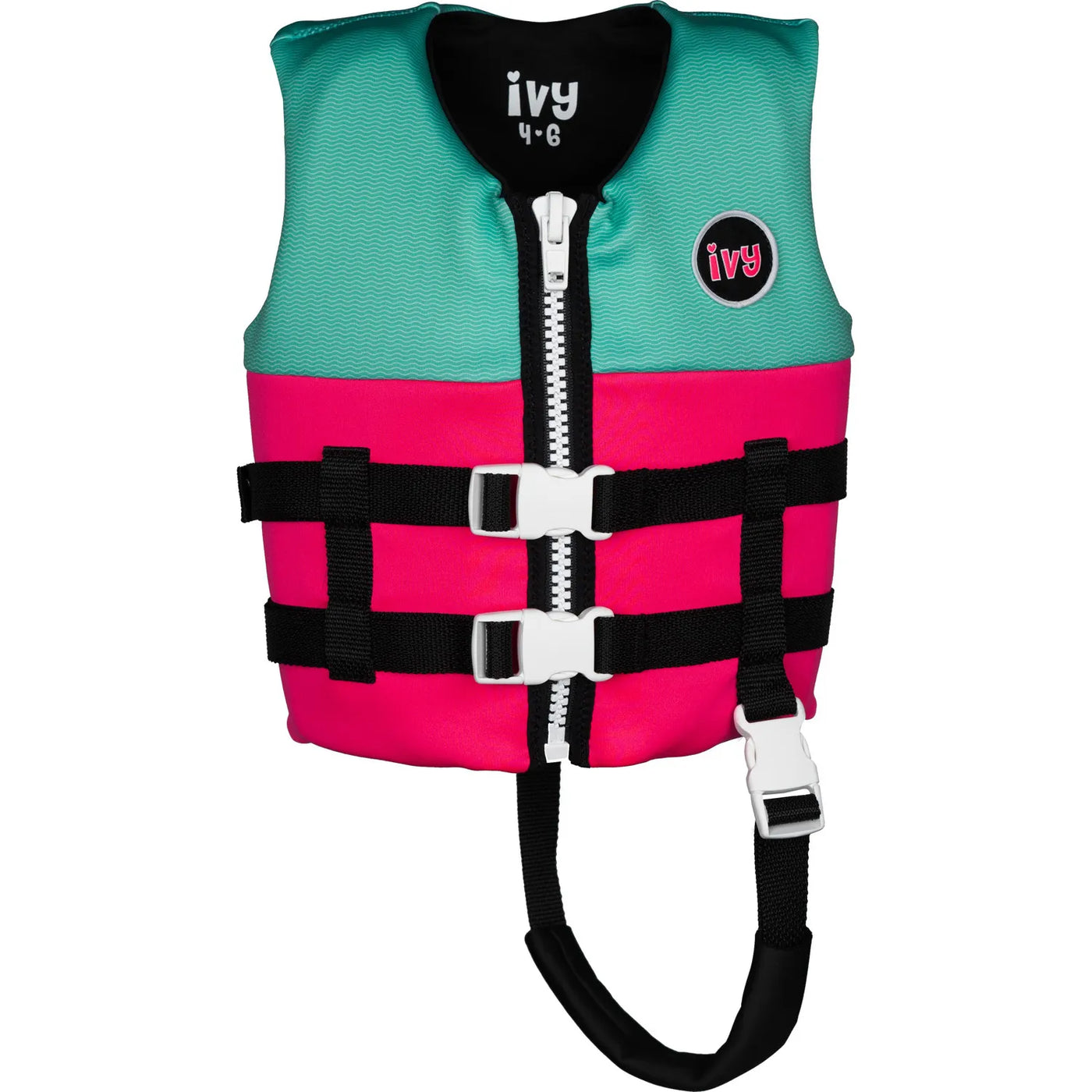 Ivy Junior Girls Life Jacket - Neon Pink/Bright Teal