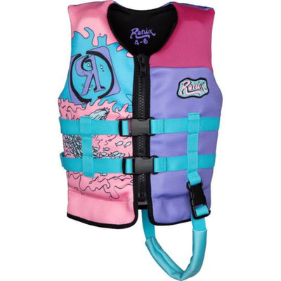 Ronix Junior Girls August Life Jacket - Pink/Blue/Purple
