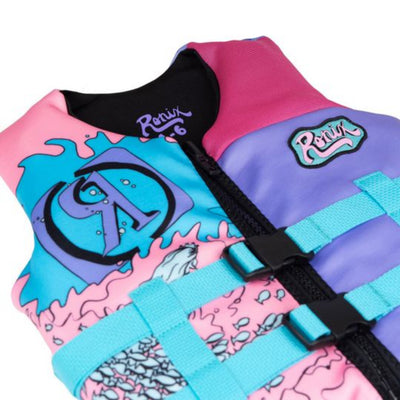 Ronix Junior Girls August Life Jacket - Pink/Blue/Purple
