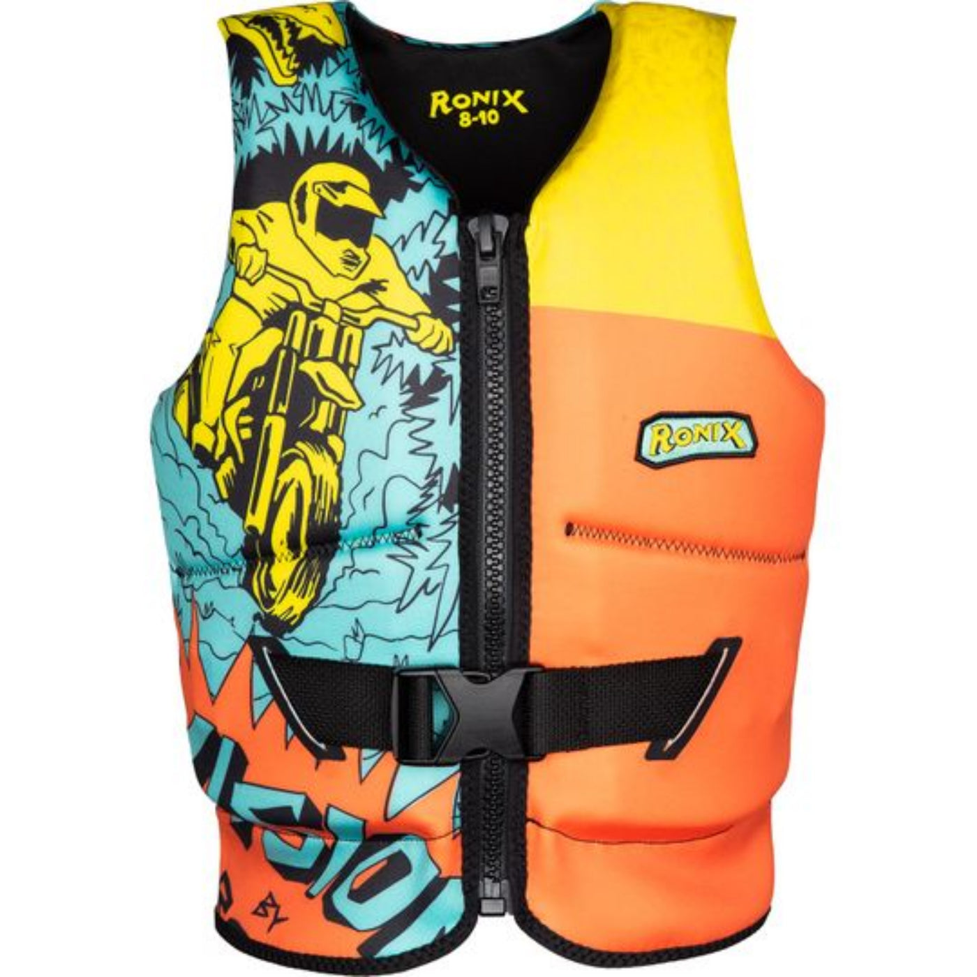 Ronix Boys Vision Life Jacket - Blue/Orange/Yellow