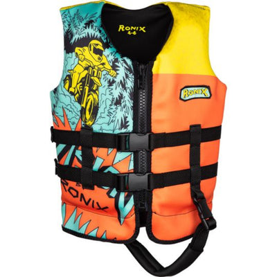 Ronix Junior Boys Vision Life Jacket - Blue/Orange/Yellow