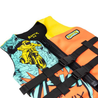 Ronix Junior Boys Vision Life Jacket - Blue/Orange/Yellow