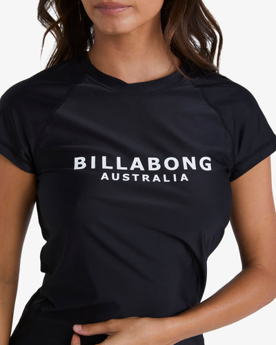 Billabong Society Short Sleeve Rash Vest - Black